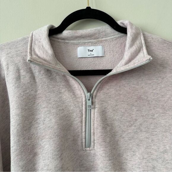 Aritzia-Tna Cropped Tie Dye 1/4 Zip Pullover (Size:Large) - Picture 10 of 12